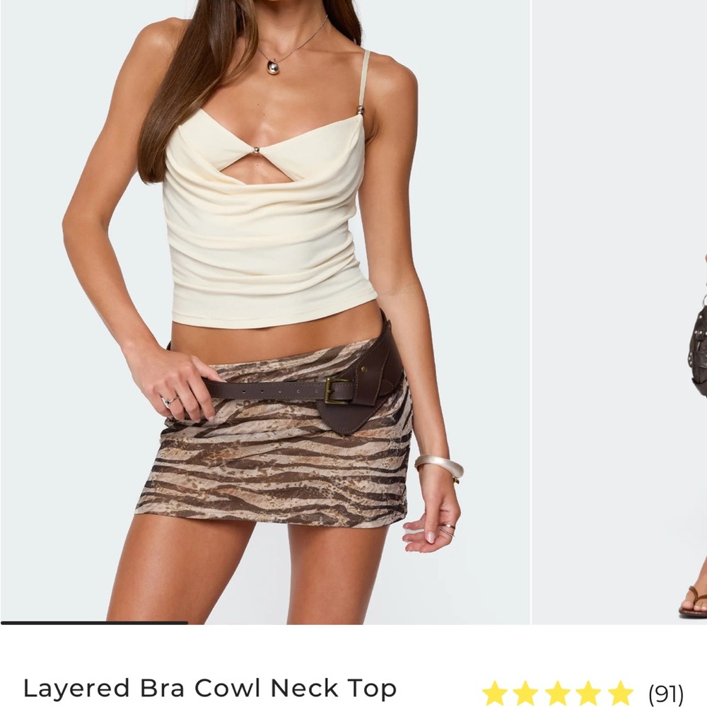 Summer Top - Layered Bra Cowl Neck Edikted